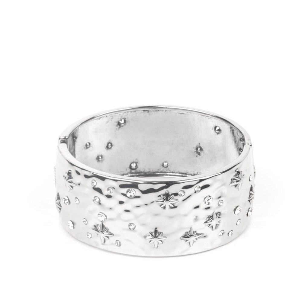 Elegant Silver Women's Bracelet Across the Constellations White Oversized